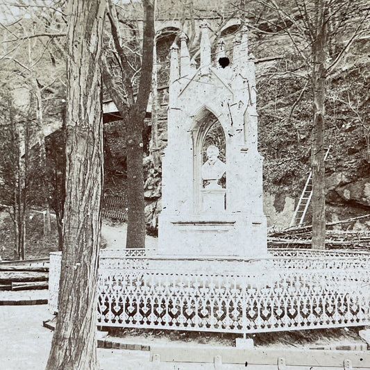 Antique 1870s Charlotte Canda Monument Green-Wood Stereoview Photo Card V3338