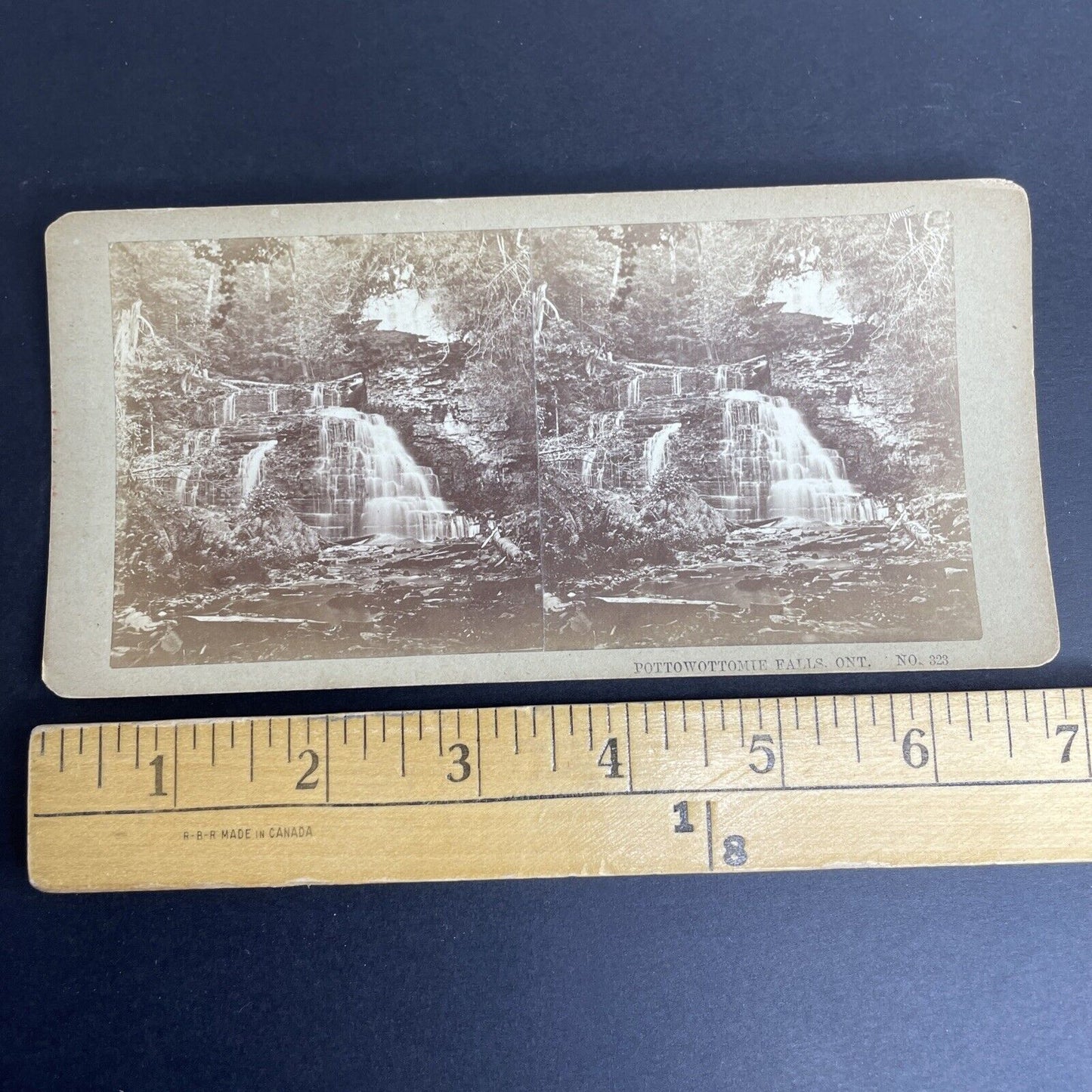 Antique 1880's Jones Falls Pottawatomi River Ontario Stereoview Photo Card PC847