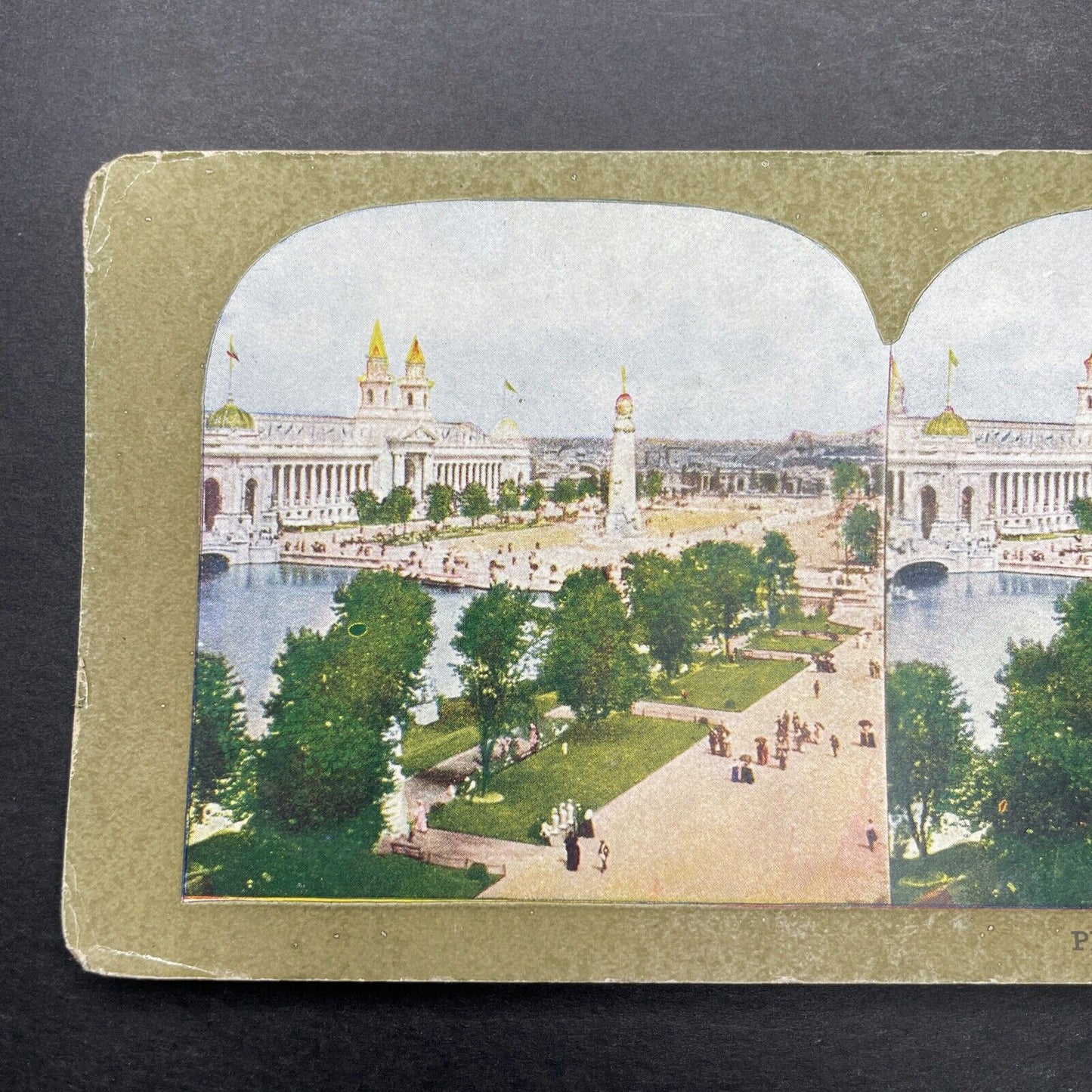 Antique 1904 St. Louis World's Fair Plaza Stereoview Photo Card P580-056