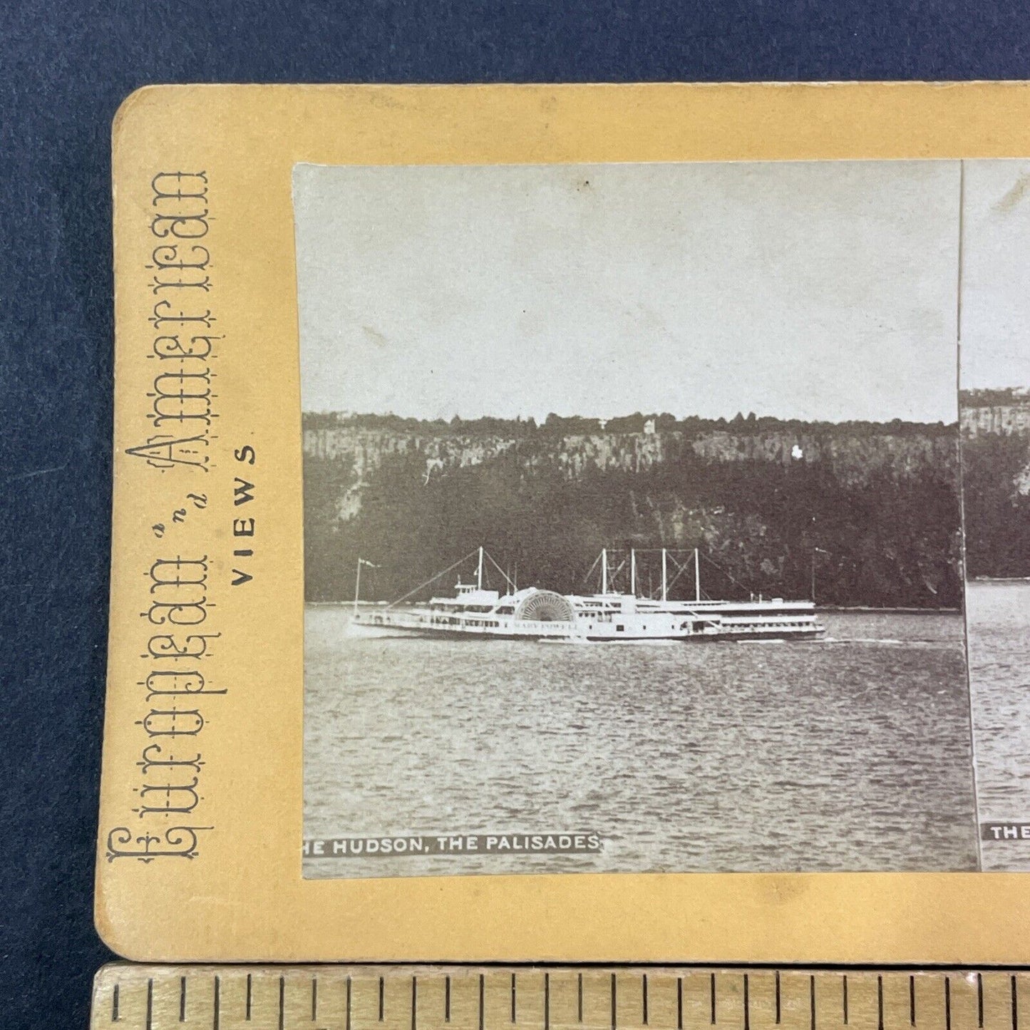 Steamer Mary Powell Steamship Stereoview Hudson River Antique c1874 X986