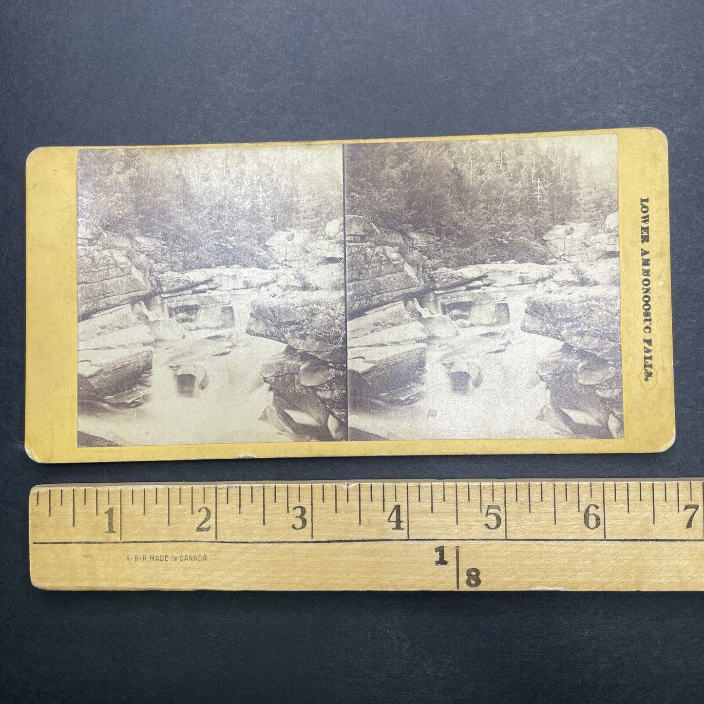 Antique 1860s Lower Ammonoosuc Falls New Hampshire Stereoview Photo Card P1148