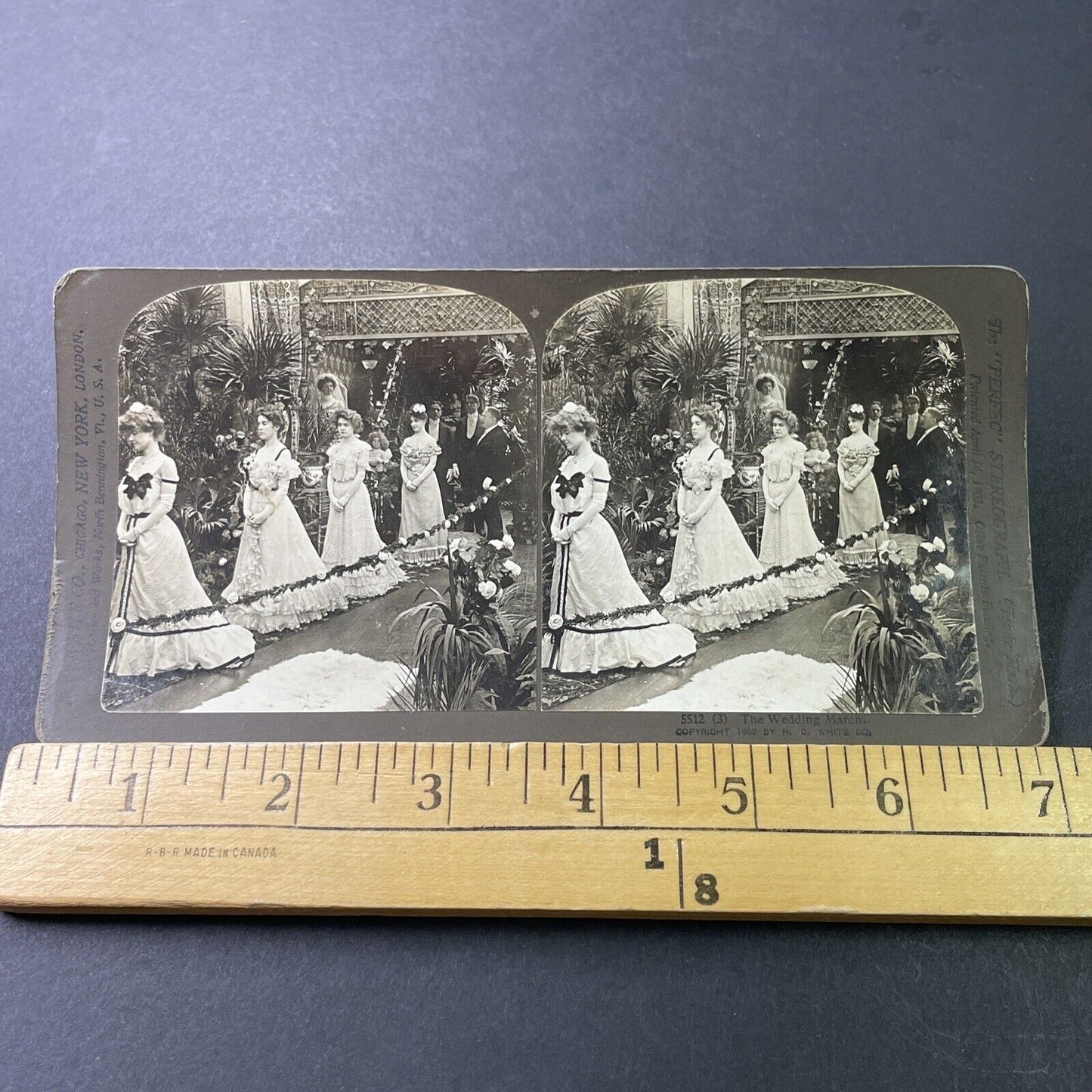 Antique 1903 Beautiful Bridesmaids At Wedding Stereoview Photo Card P3388