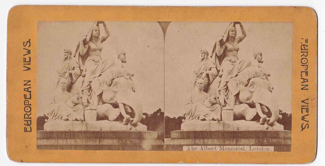 Antique 1898 Albert Memorial London, Perrin-Griswold Fredonia NY Photo Card P021