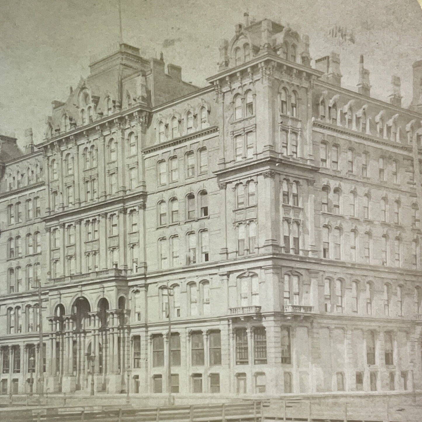 Grand Pacific Hotel Stereoview Clark Street Chicago Antique c1871 X2416