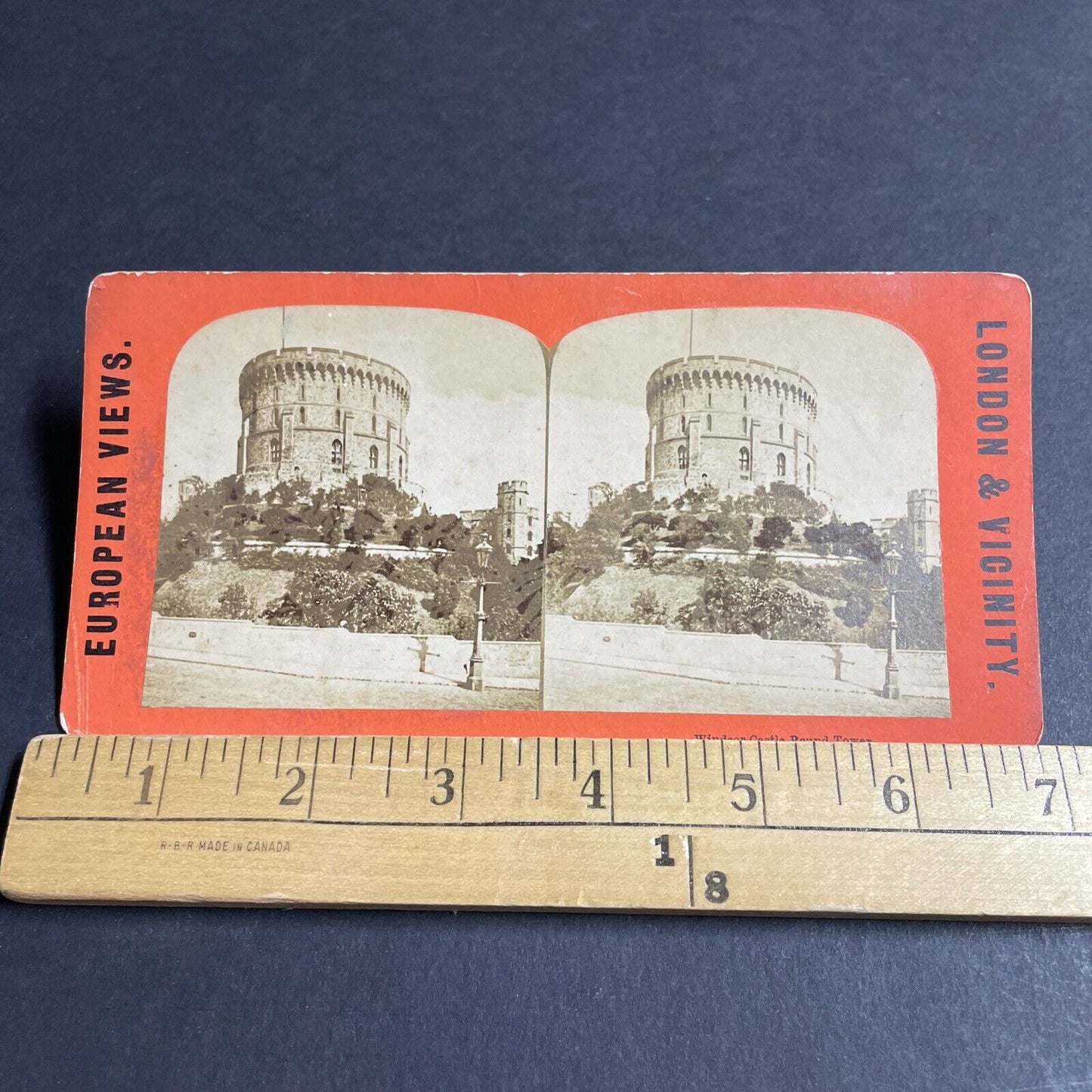 Antique 1860s Windsor Castle Round Tower Sentry Stereoview Photo Card P4379