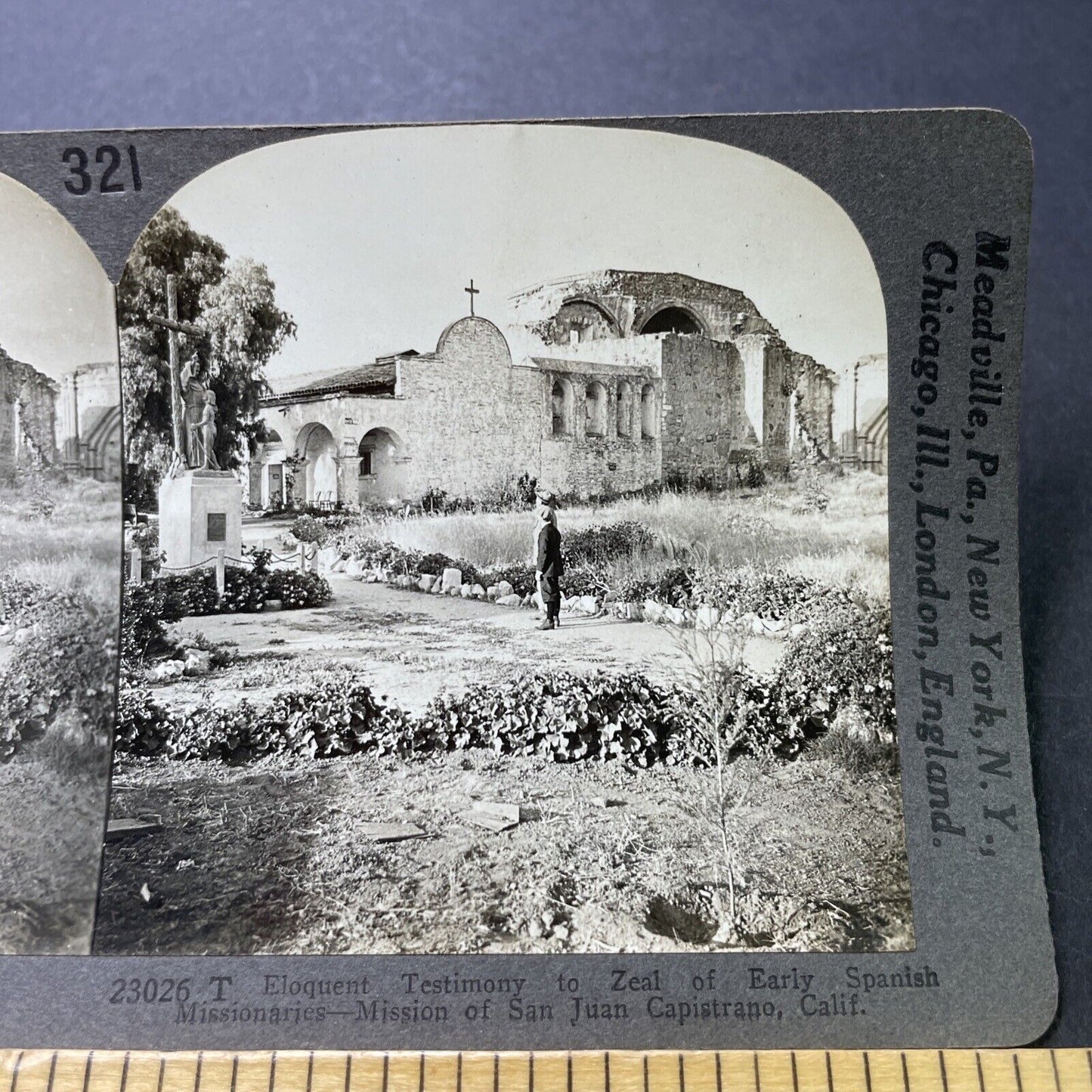 Antique 1910s San Juan Capistrano California Stereoview Photo Card P3182