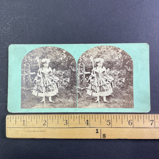 Little Bo Peep In The Garden Stereoview London England Antique c1855 X3657