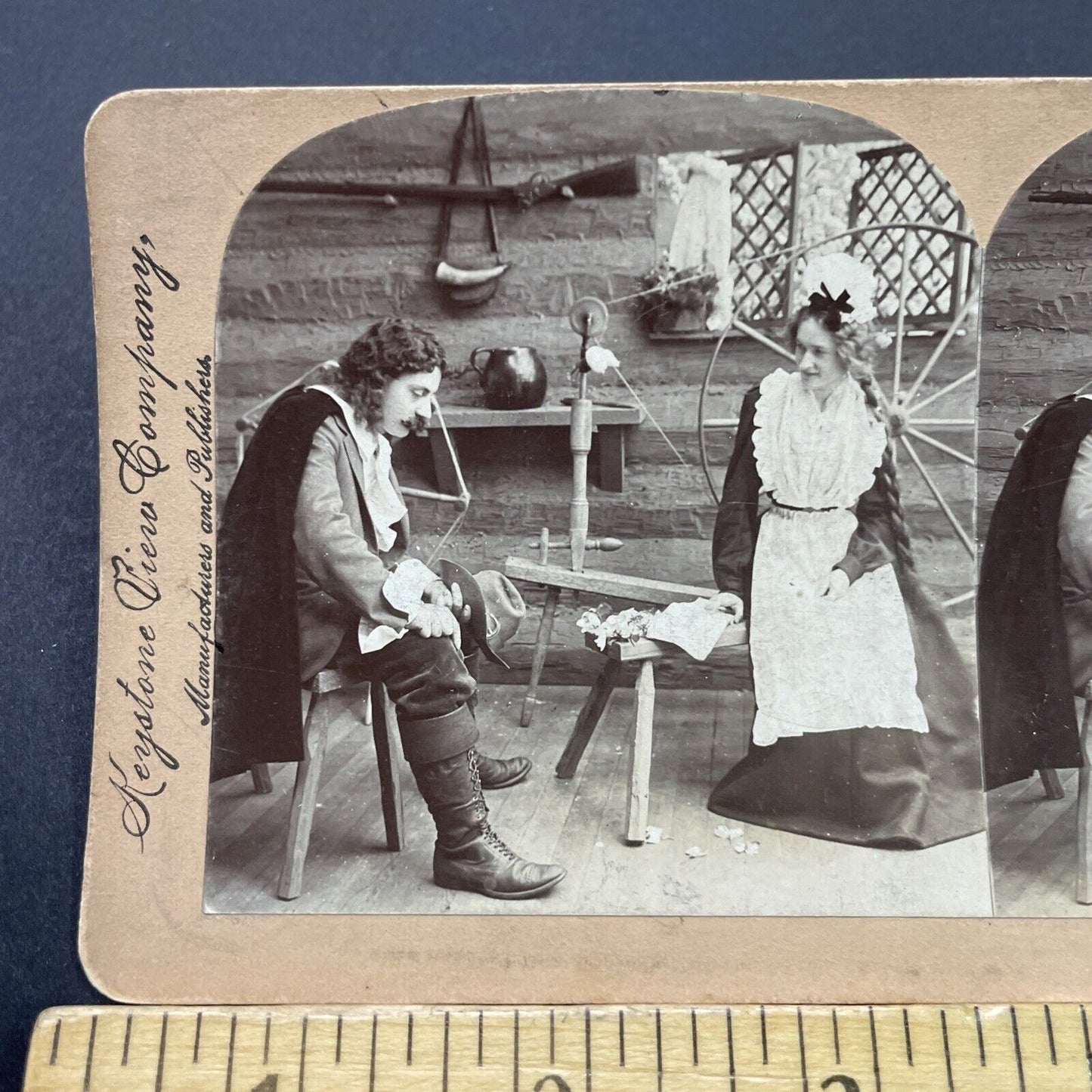 Antique 1890 Cavalier Rests In Widows Home Stereoview Photo Card P2678