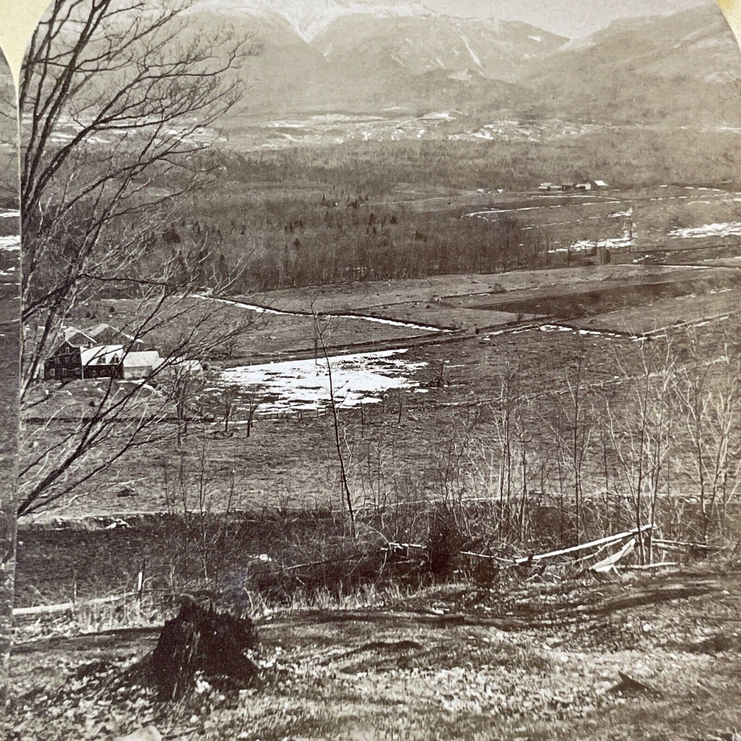 Goodnow Farm Franconia Notch New Hampshire Stereoview Antique c1870s Y1470