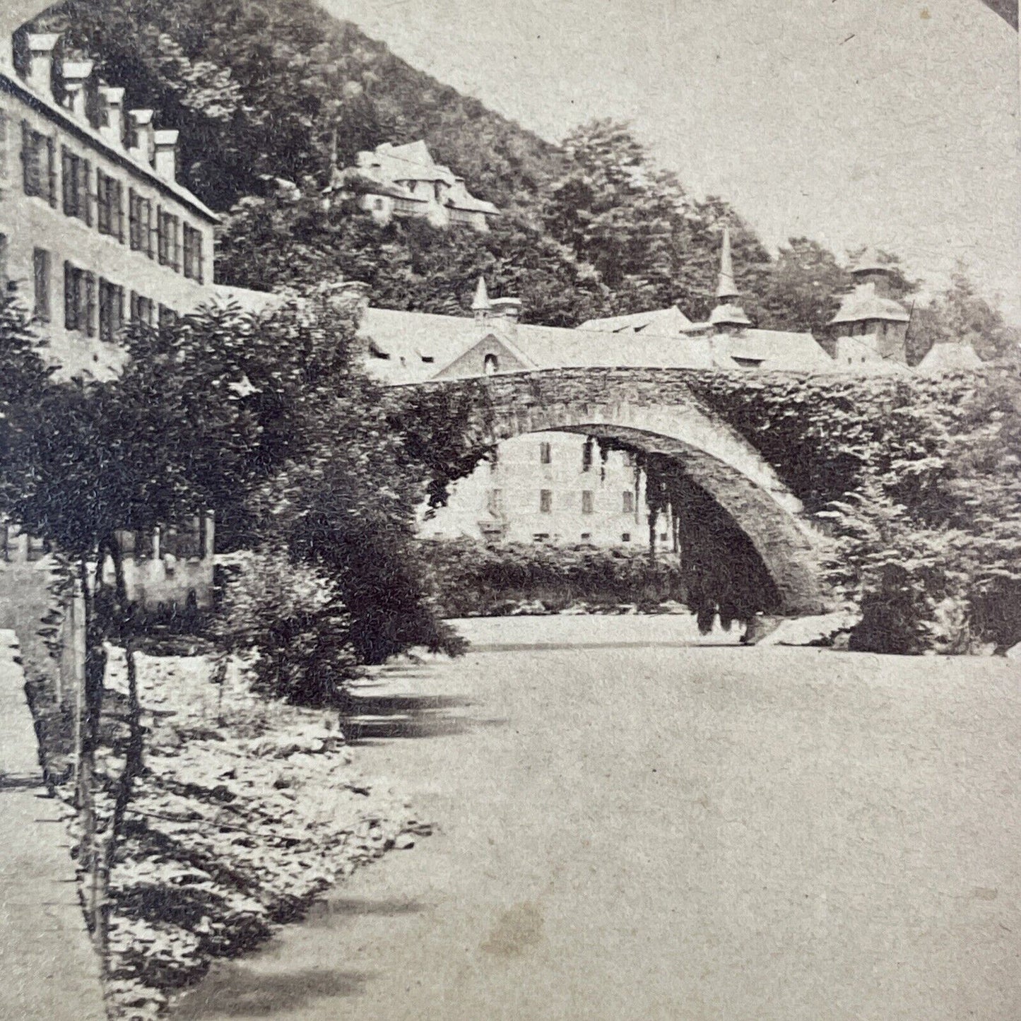 Lestelle Betharram Bridge France Stereoview French Alps Antique c1880 X3712