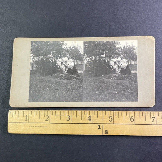 Lady Laura Borden Garden Photo Stereoview OOAK Antique c1908 Y2759