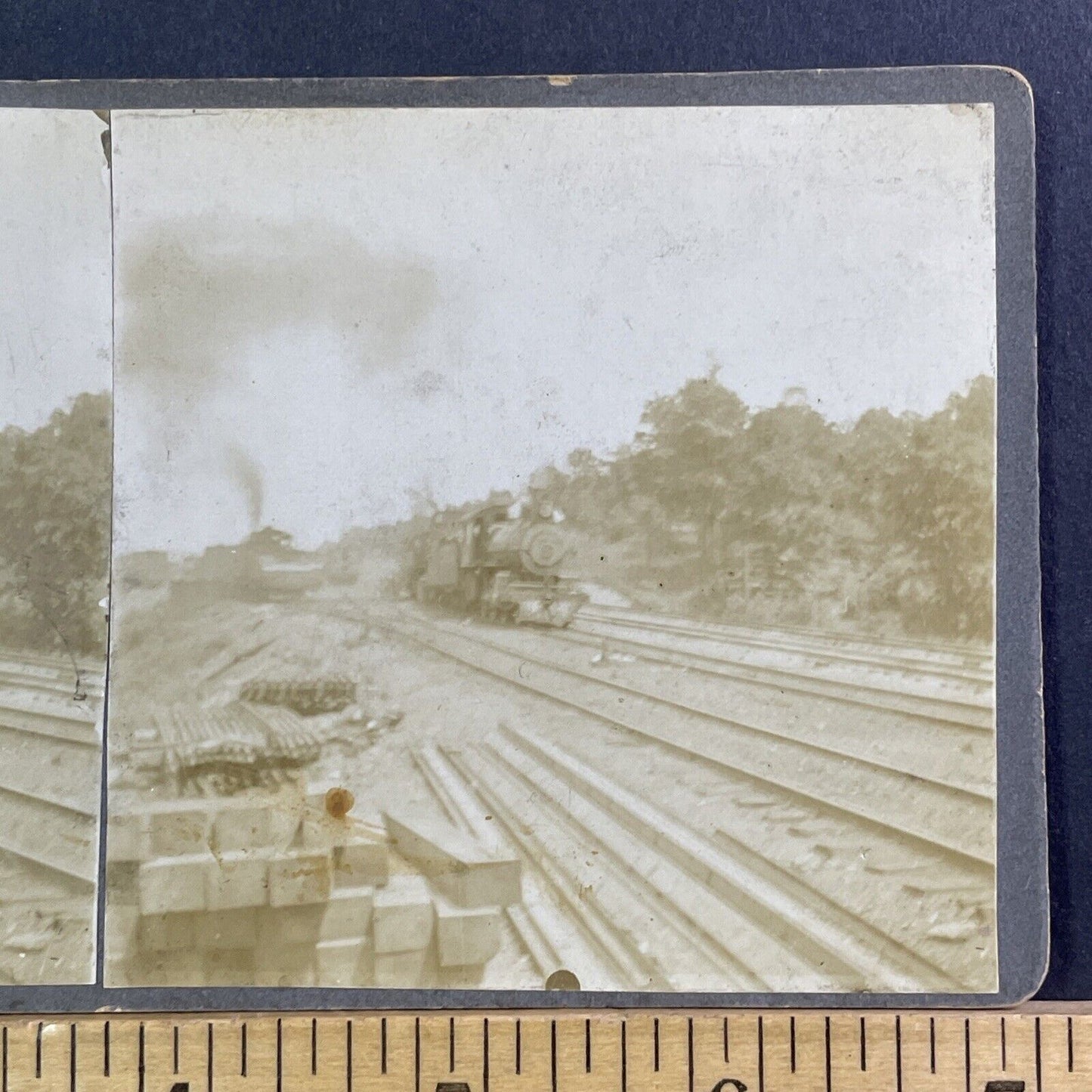 Brush Lake Ohio Coal Train Stereoview Pennsylvania Railroad Antique c1908 X1502