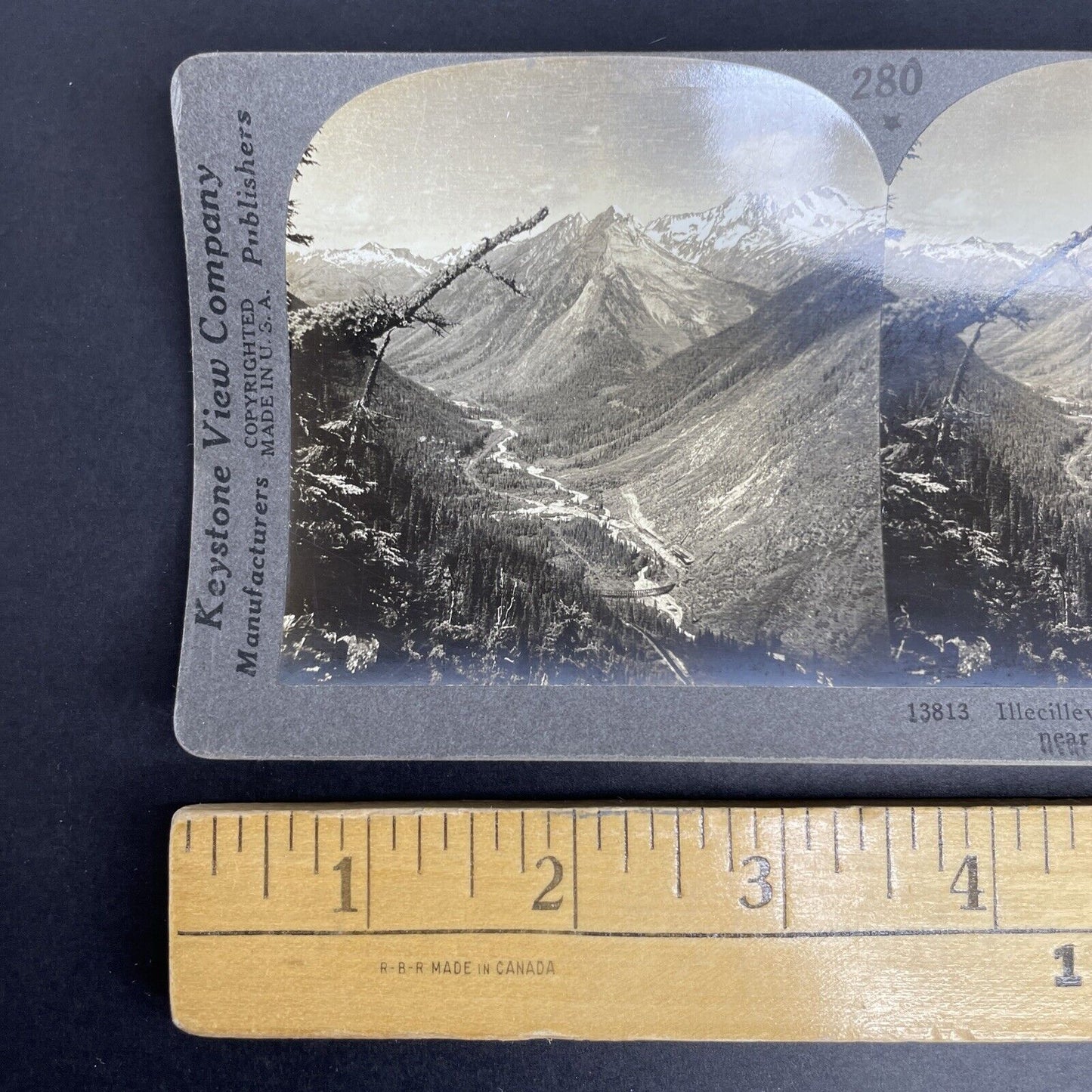 Antique 1903 Rogers Pass Glacier British Columbia Stereoview Photo Card PC859