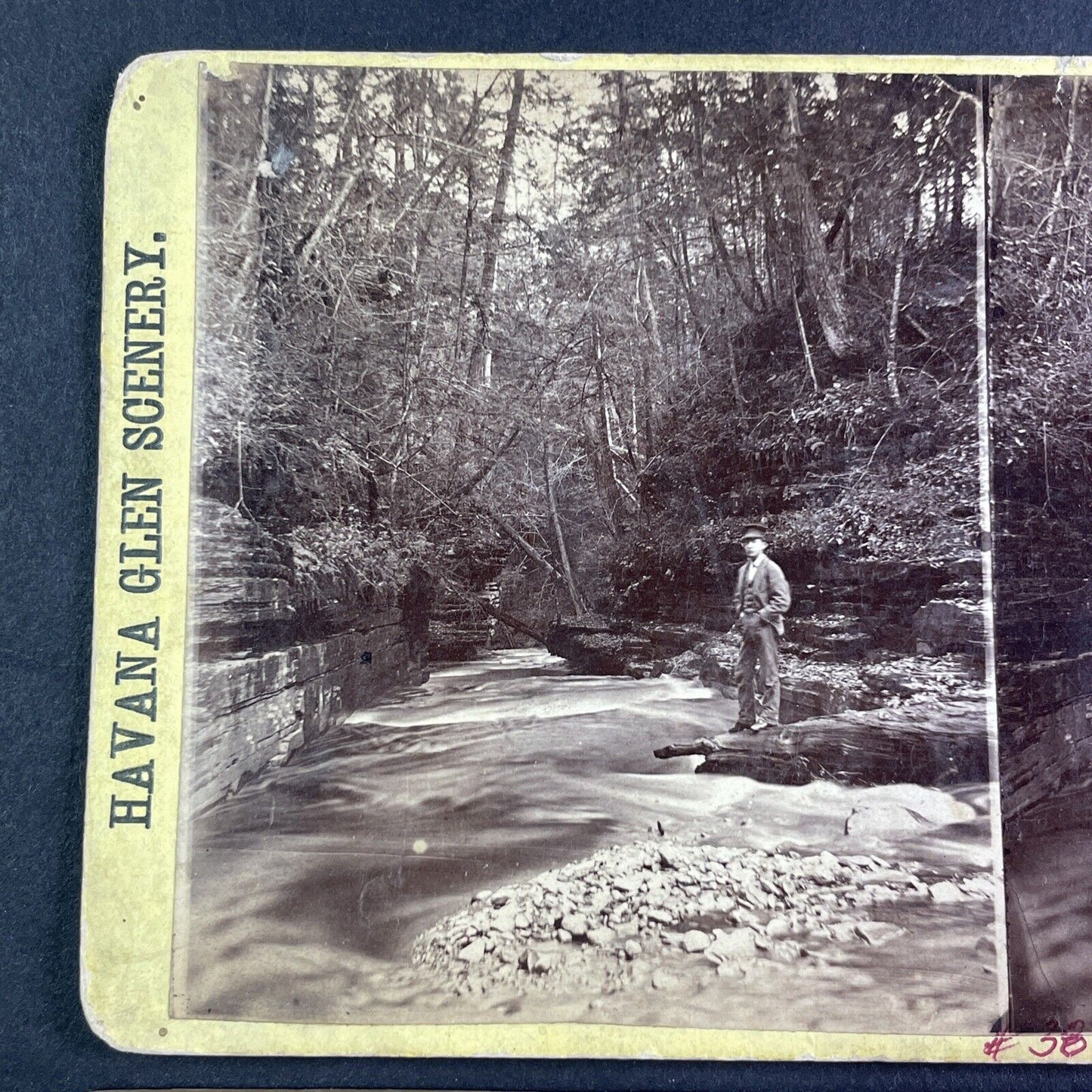 C.M. Marsh Self-Portrait Summit Gorge Stereoview New York c1870s Y2484