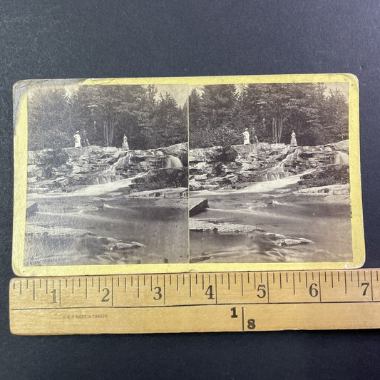 ET Brigham Self Portrait Stereoview Photo Jackson Falls NH Antique c1869 X862