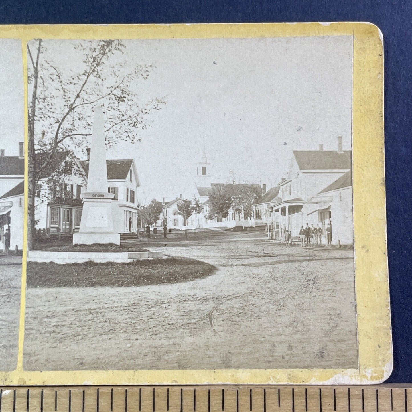 Paris Maine Civil War Monument Stereoview Town View Antique c1870 X1899