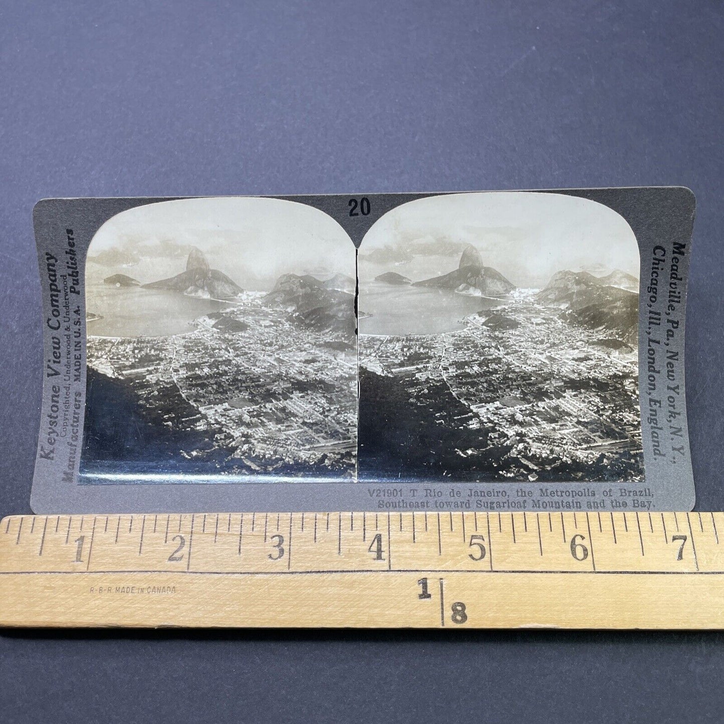 Antique 1910s Rio De Janeiro Brazil City View Stereoview Photo Card P2812