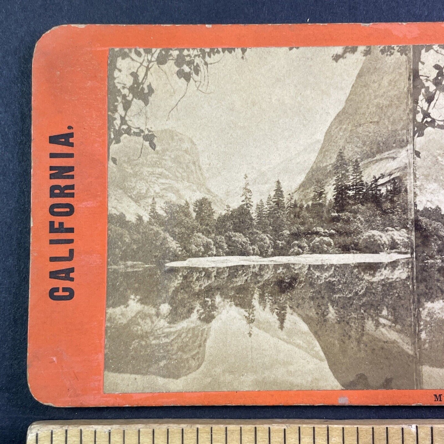 Mirror Lake Yosemite Valley Stereoview Thomas C. Roche Antique c1870 X3724