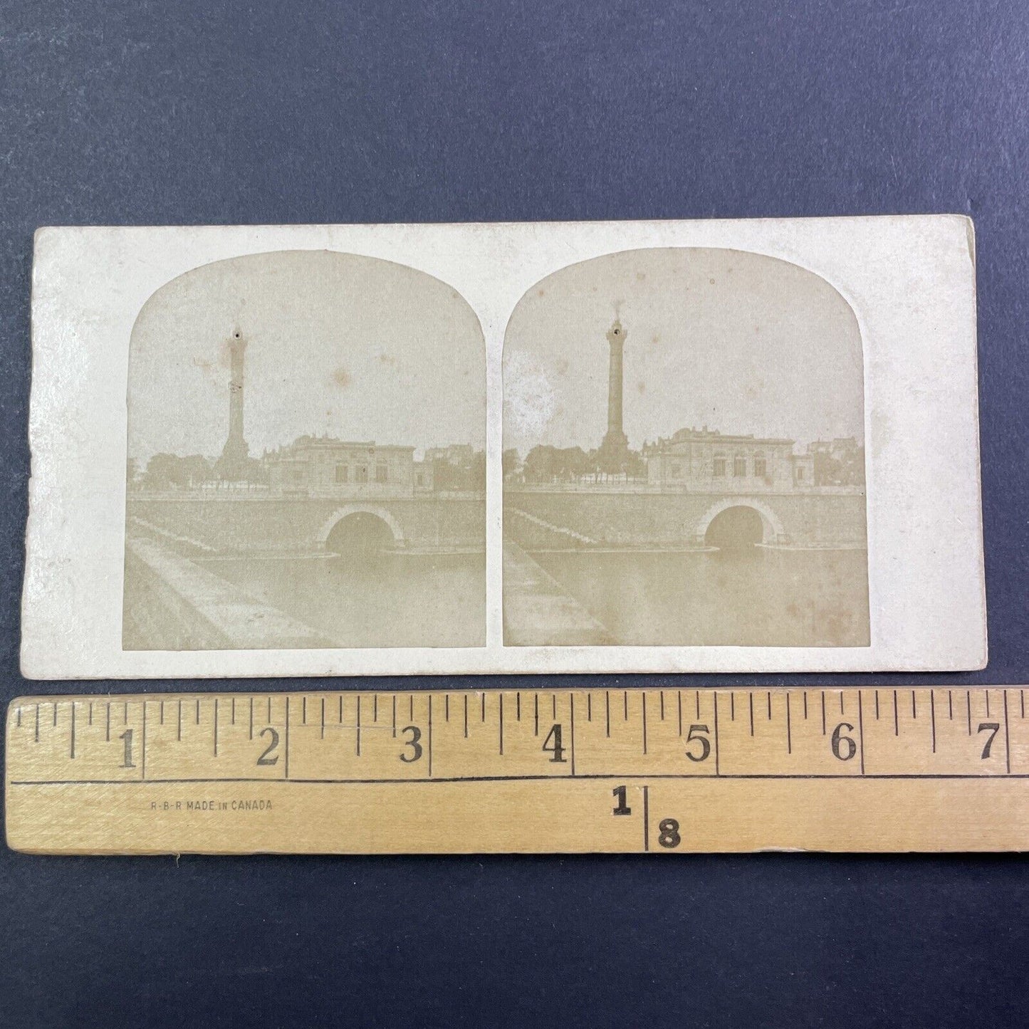 Paris Bastille and July Column Stereoview France Antique c1858 X3842