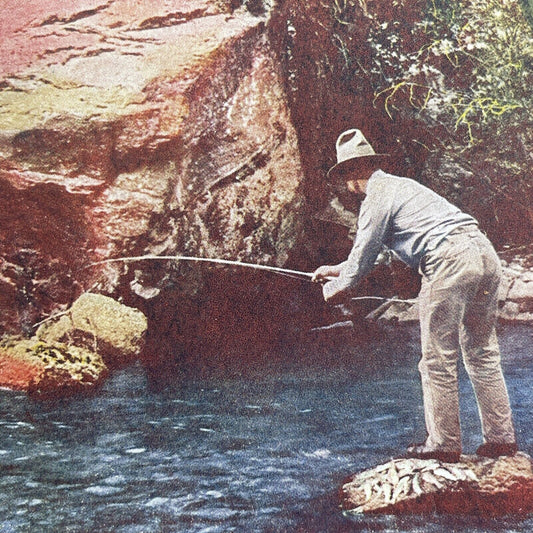 Antique 1899 Big Boulder Fishing Silverthorne CO Stereoview Photo Card P580-069