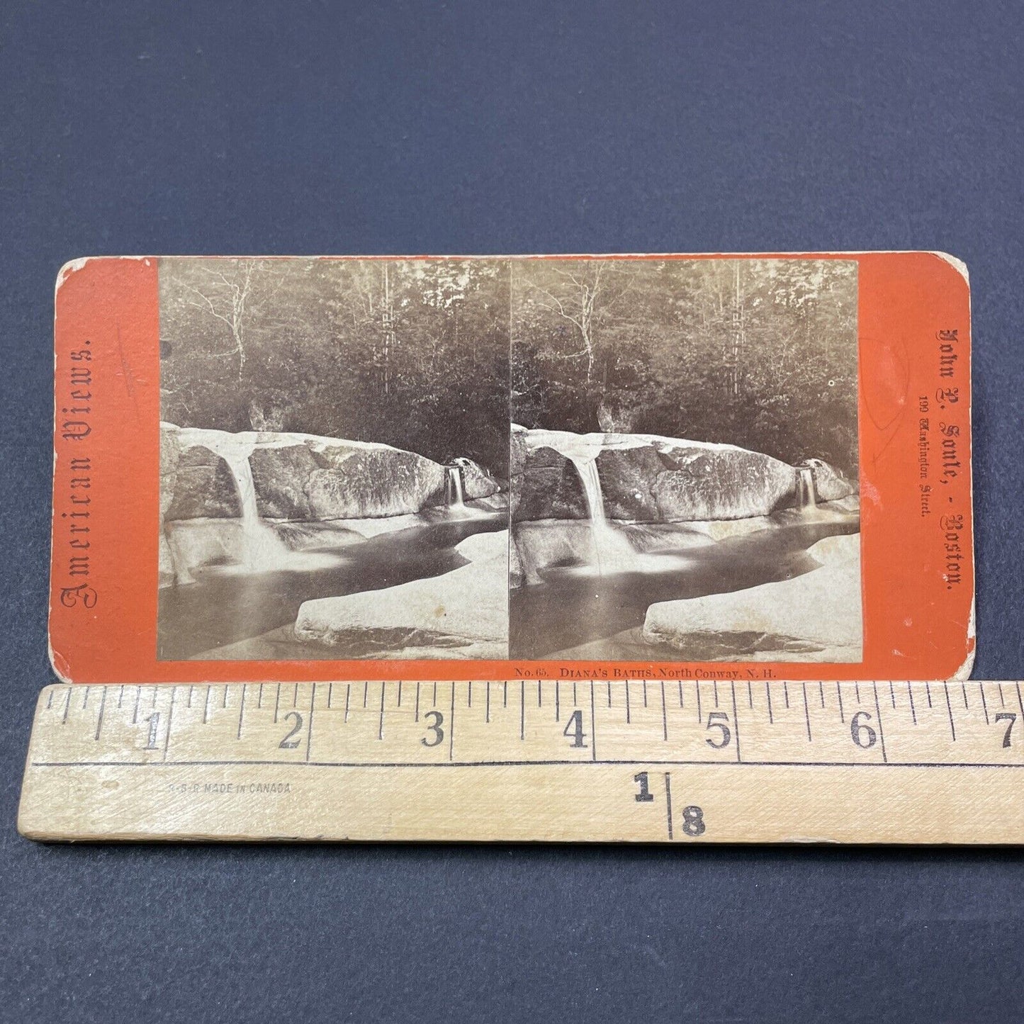 Antique 1860s Diana's Baths North Conway NH Stereoview Photo Card V2014