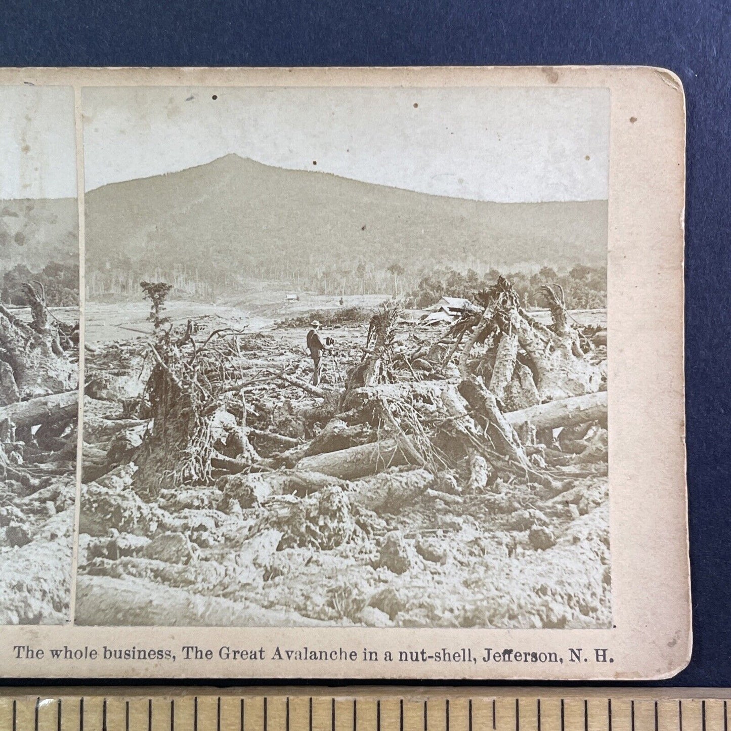 The Great Avalanche Disaster Stereoview Jefferson New Hampshire c1885 Y902