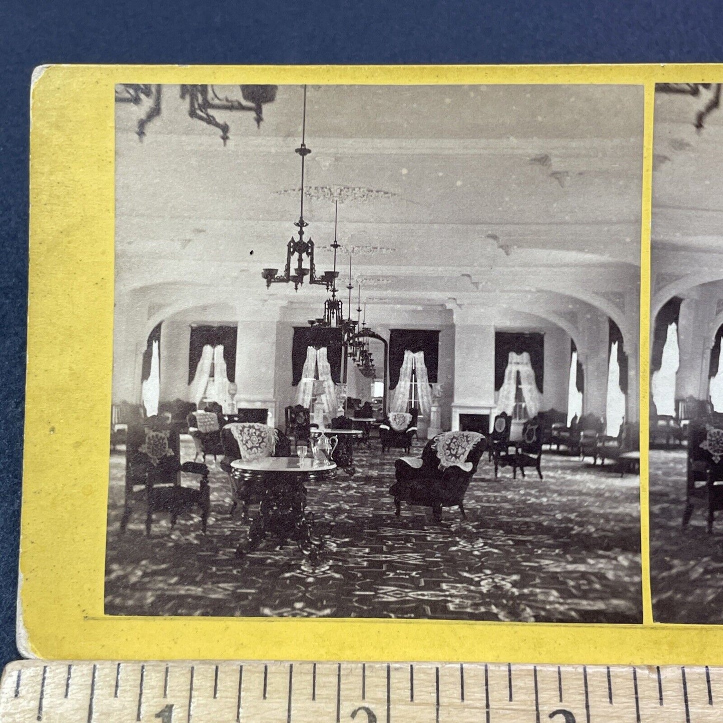 Antique 1870s Formal Room Inside The Glen House NH Stereoview Photo Card V2063