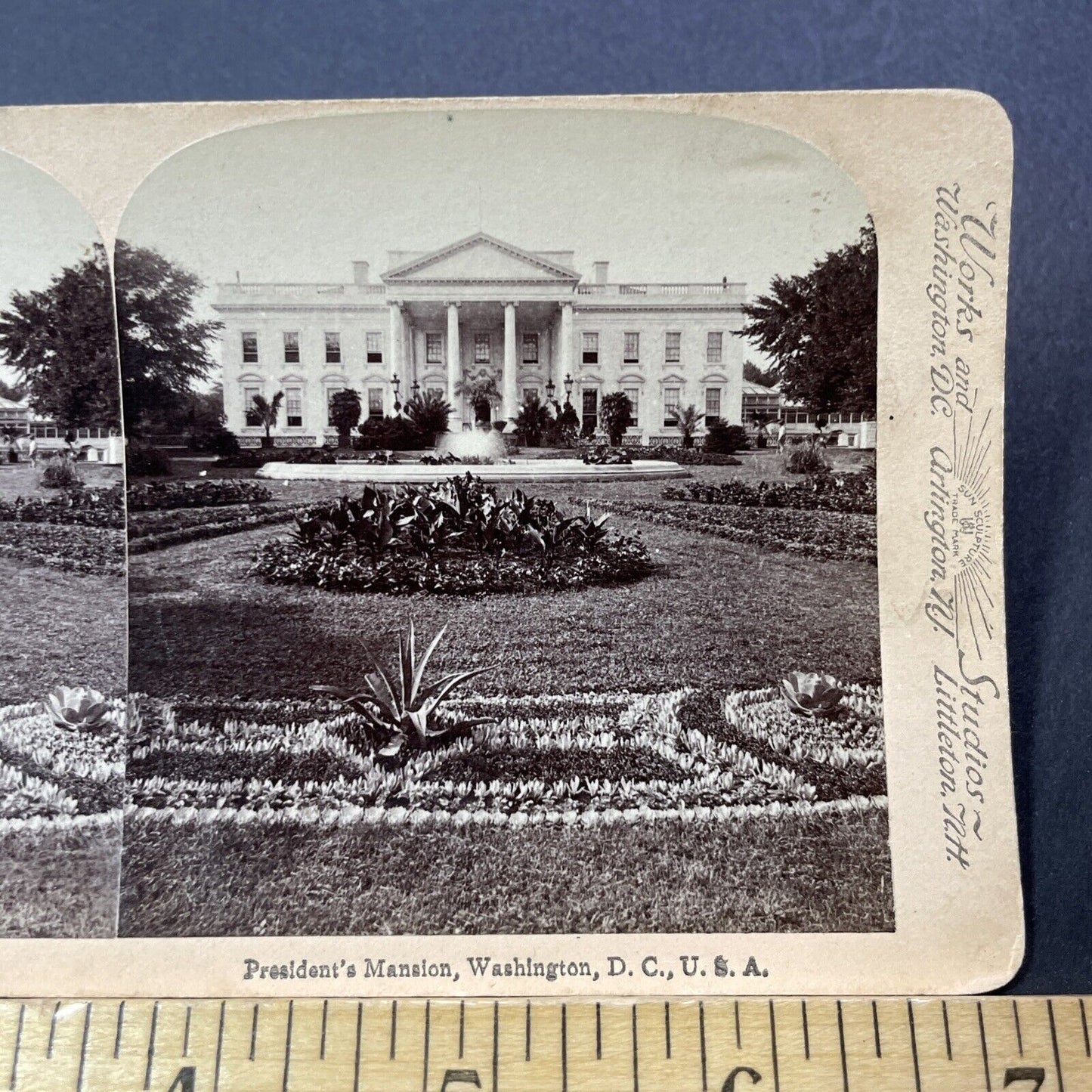 Antique 1898 The White House Washington DC Stereoview Photo Card V3270