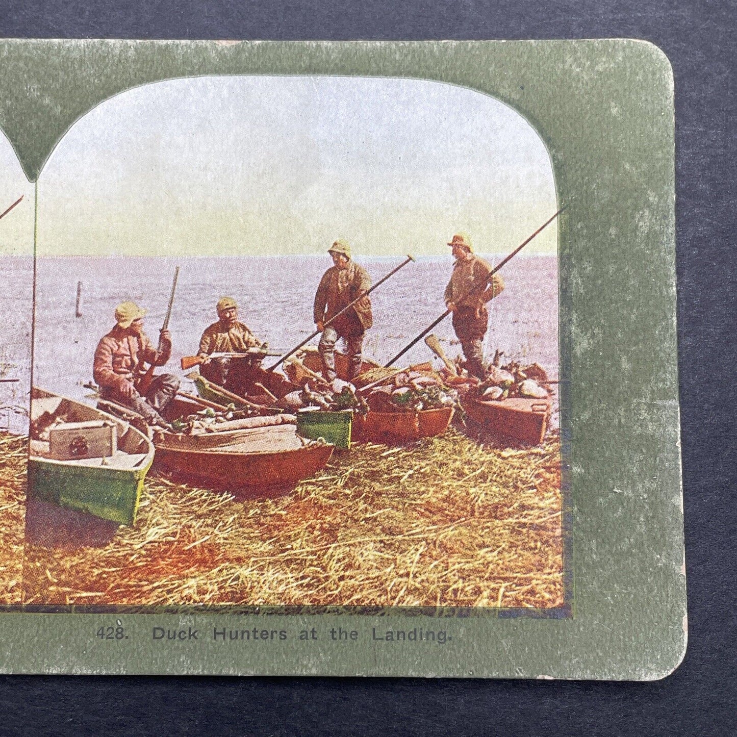 Antique 1899 Duck Hunters Return To Camp Stereoview Photo Card P580-076