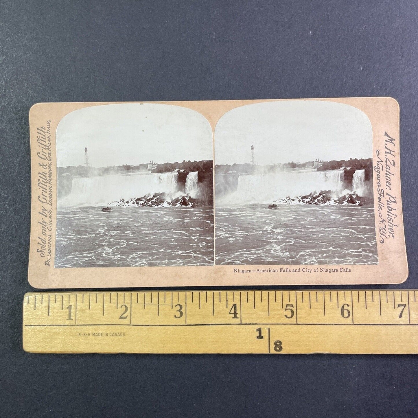 Niagara Falls American Side Stereoview M.H. Zahner Antique c1890 Y2844