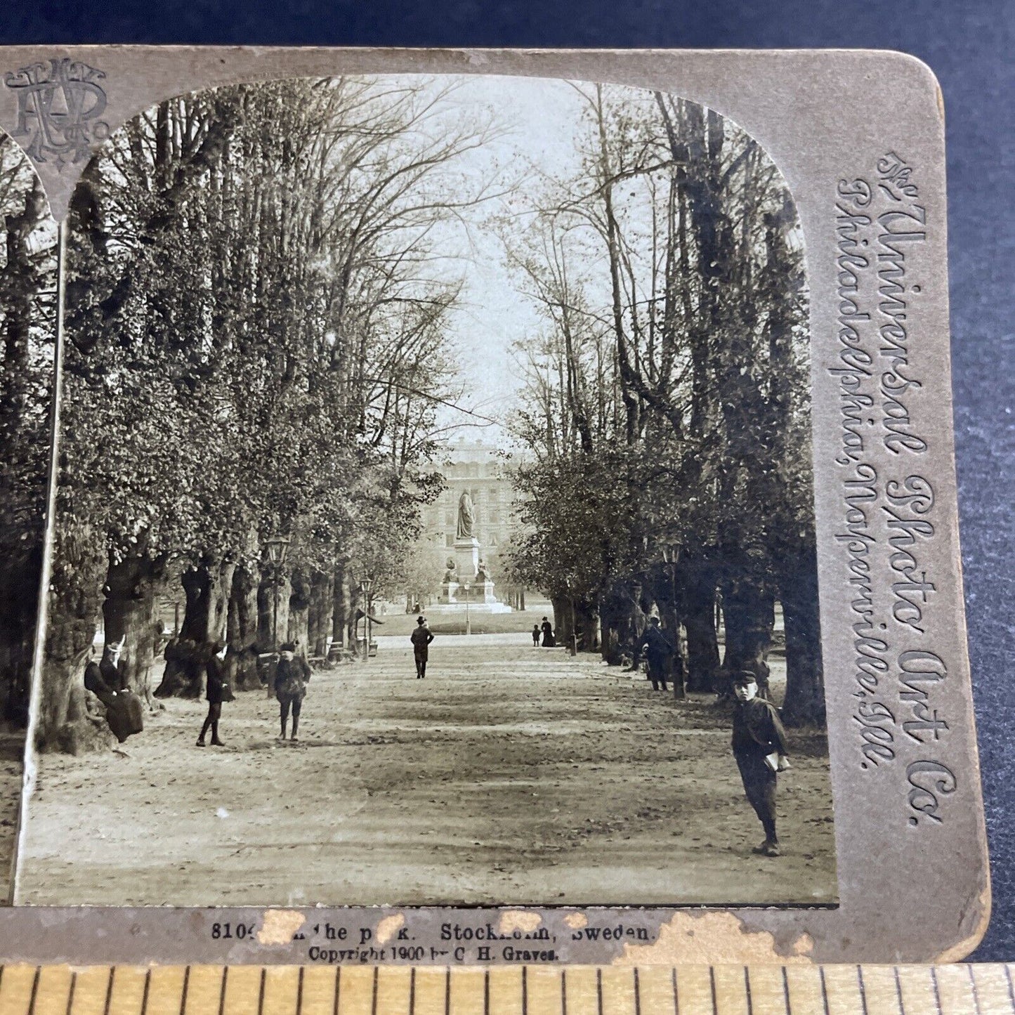 Antique 1900 Royal National City Park Stockholm Stereoview Photo Card P5110