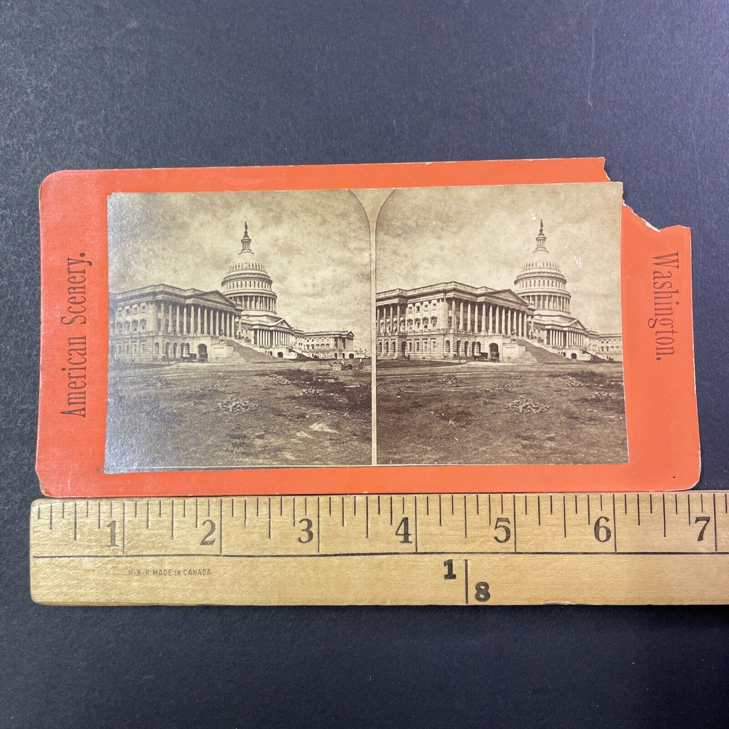 Newly Completed Capitol Building Stereoview Washington DC Antique c1866 X1271