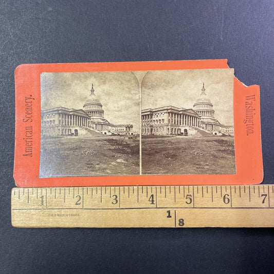 Newly Completed Capitol Building Stereoview Washington DC Antique c1866 X1271