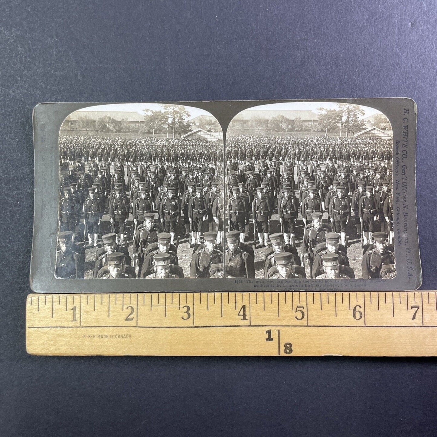 Japanese Soldiers In Formation Stereoview Tokyo Japan Antique c1905 X3117