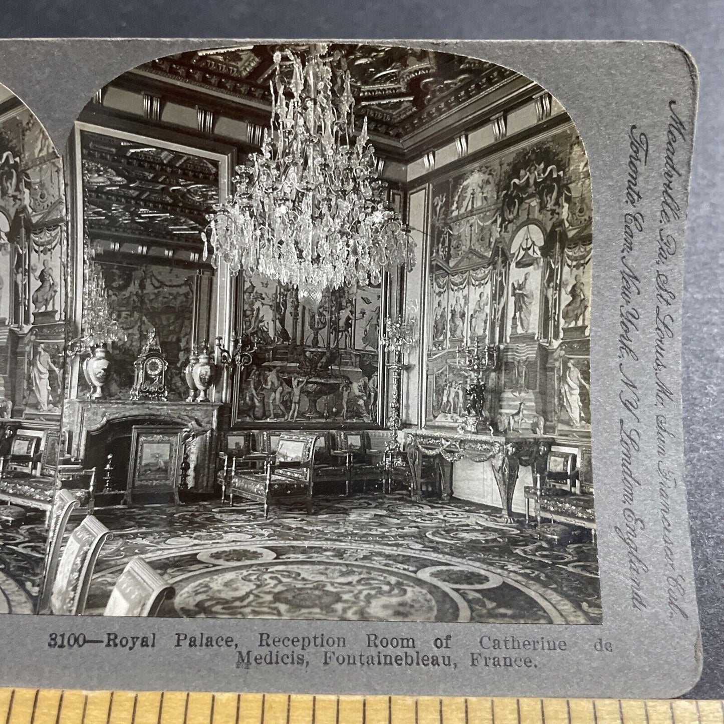 Antique 1897 Royal Palace Fontainebleau Paris France Stereoview Photo Card P5141