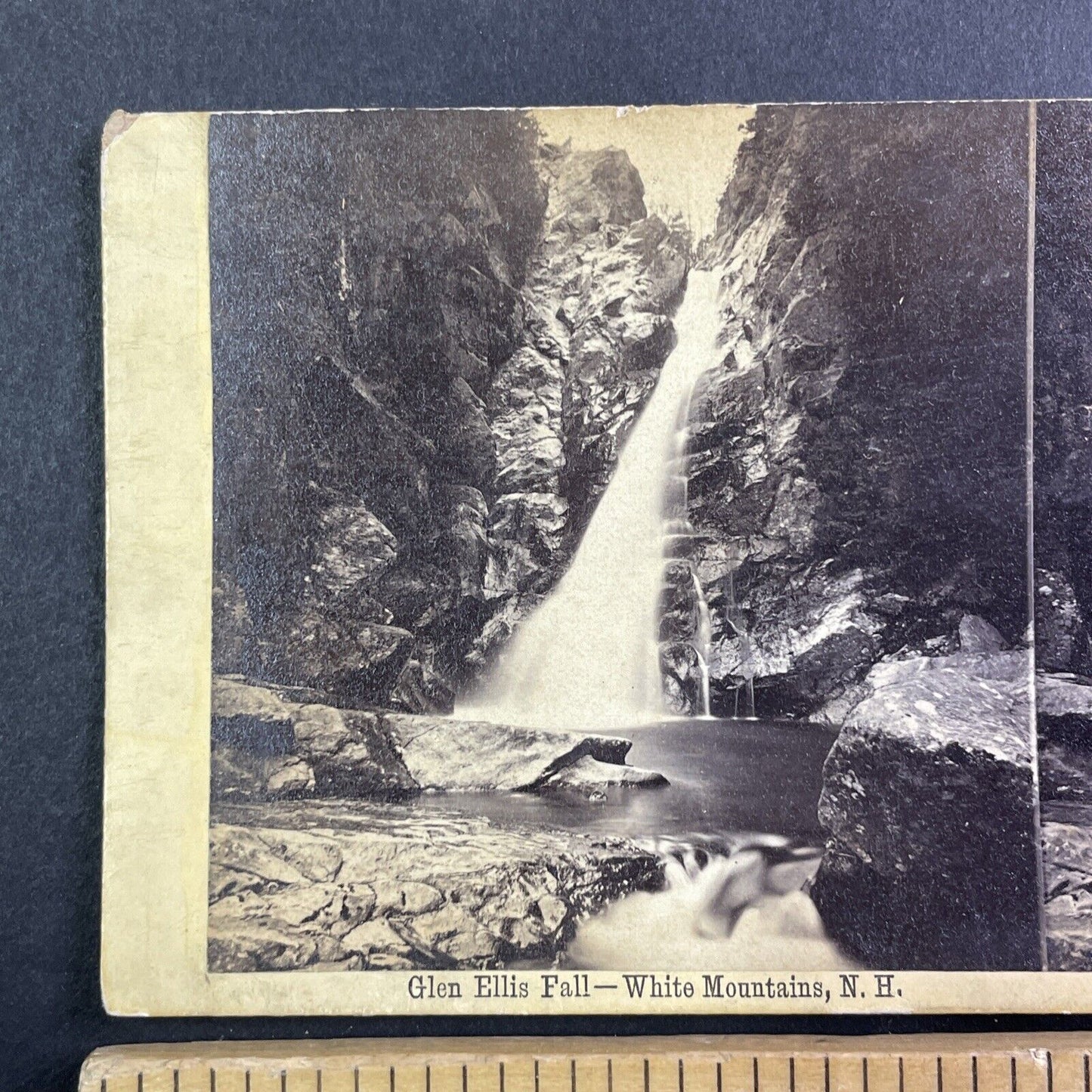 Glen Ellis Falls North Conway New Hampshire Stereoview N.W. Pease c1870s Y447