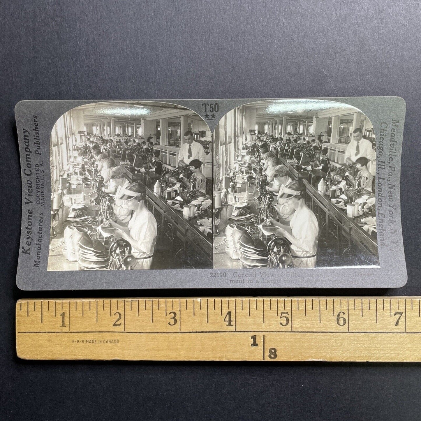 Antique 1920 Nettleton Shoe Factory Syracuse NY Stereoview Photo Card P1674