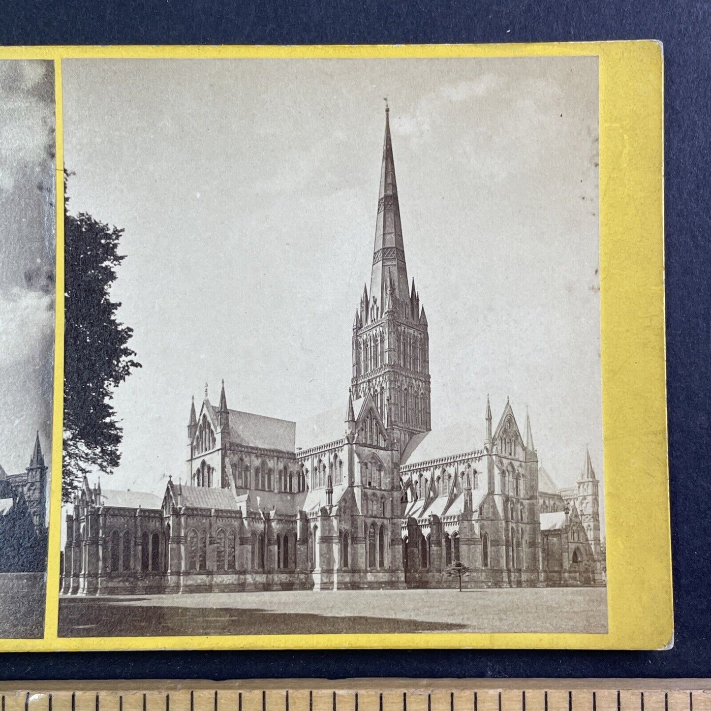 Salisbury Cathedral Church England Stereoview Antique c1870s Y464