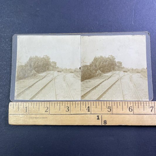 Switching Track Switchman Railroad Stereoview New York? Antique c1910 X2464