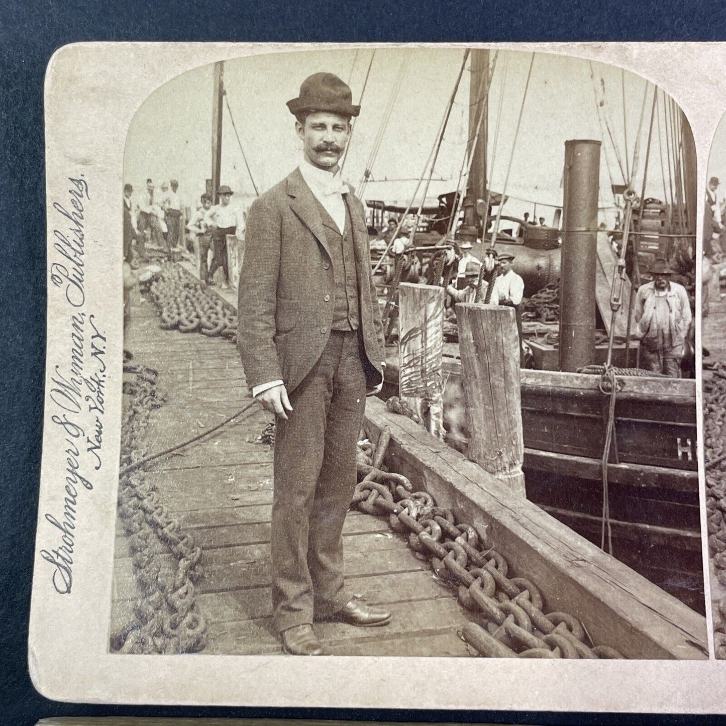 Navy Rear Admiral Richmond Pearson Hobson Stereoview Antique c1898 Y3026