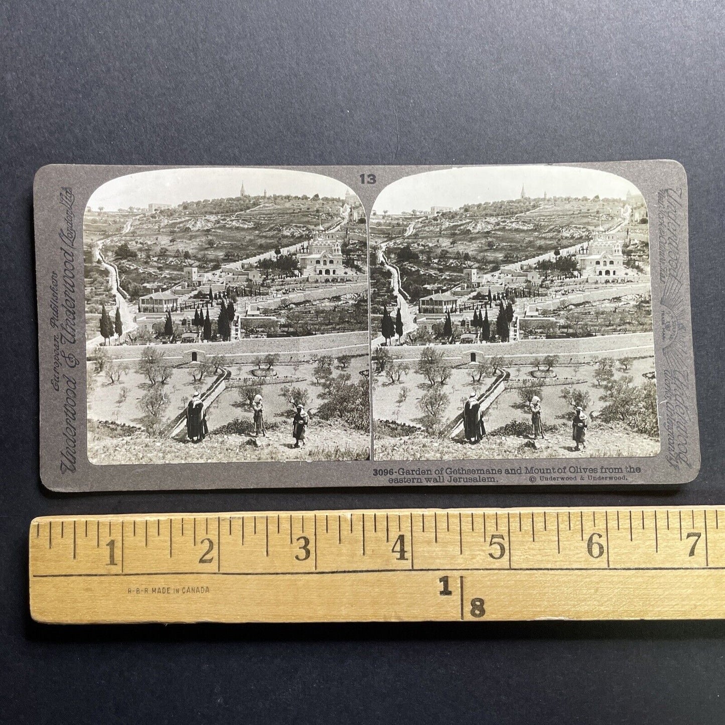 Antique 1899 Overlooking Jerusalem Israel Stereoview Photo Card P1788