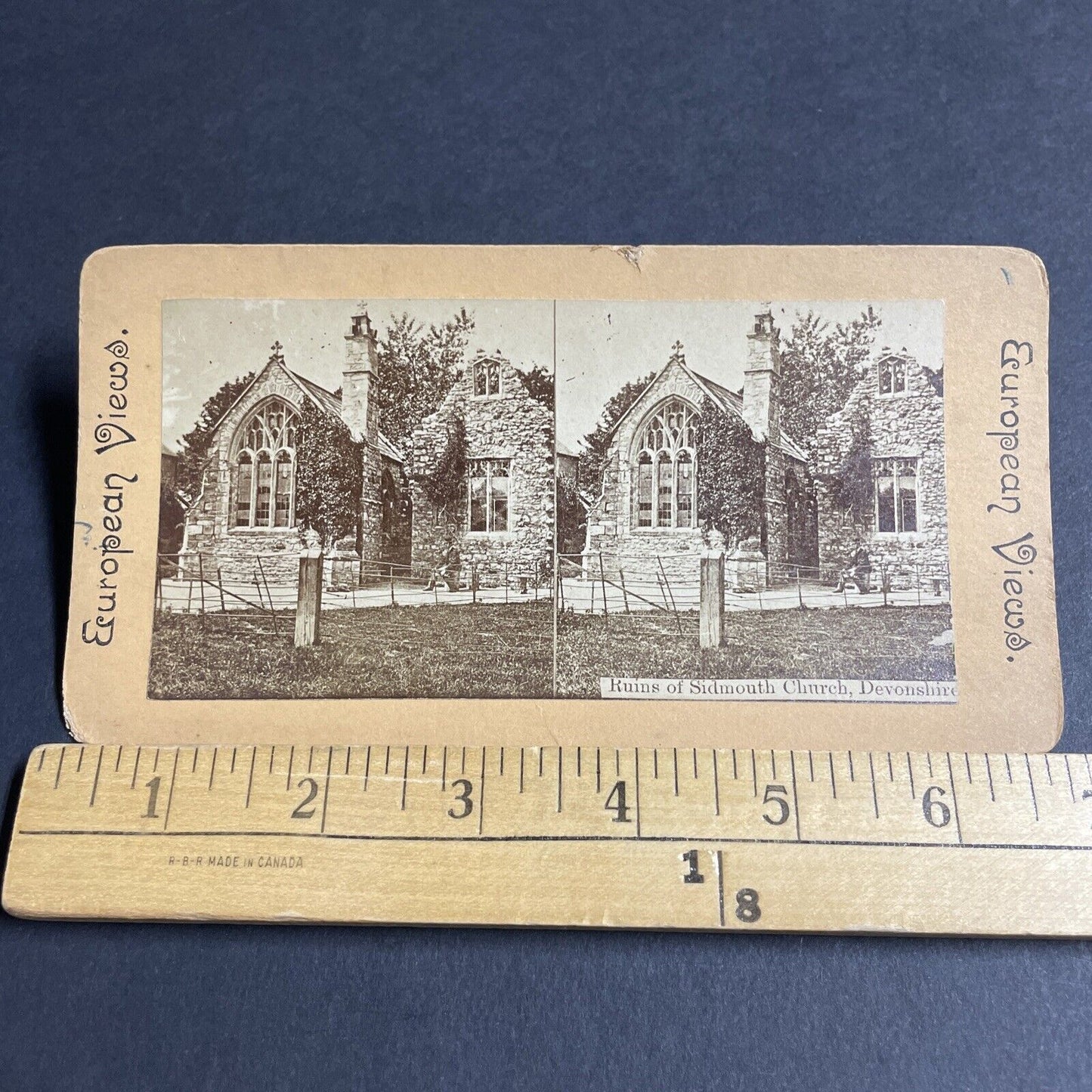 Antique 1870s Sidmouth Church Devonshire England Stereoview Photo Card P4600