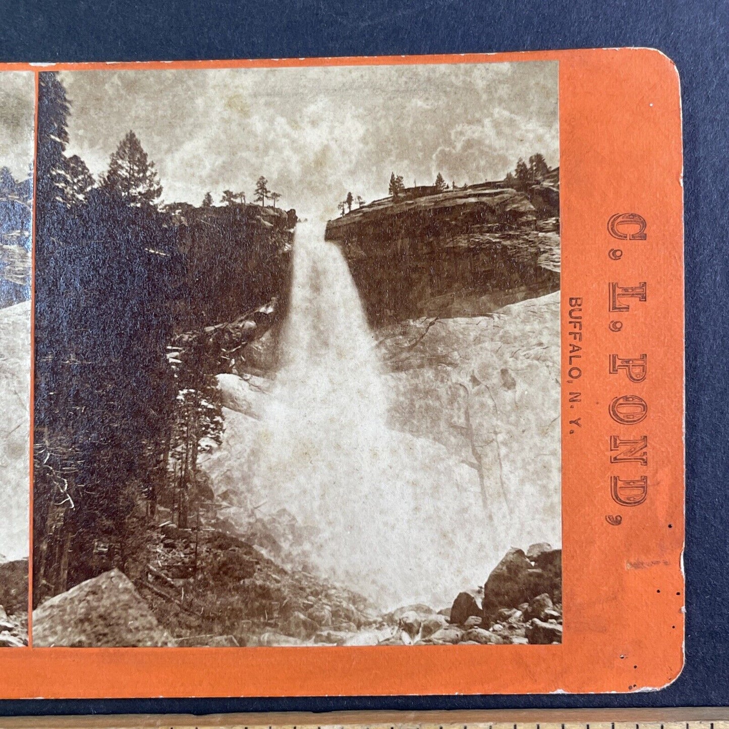 Nevada Falls Yo Semite Yosemite California Stereoview C.L. Pond c1870 Y2613