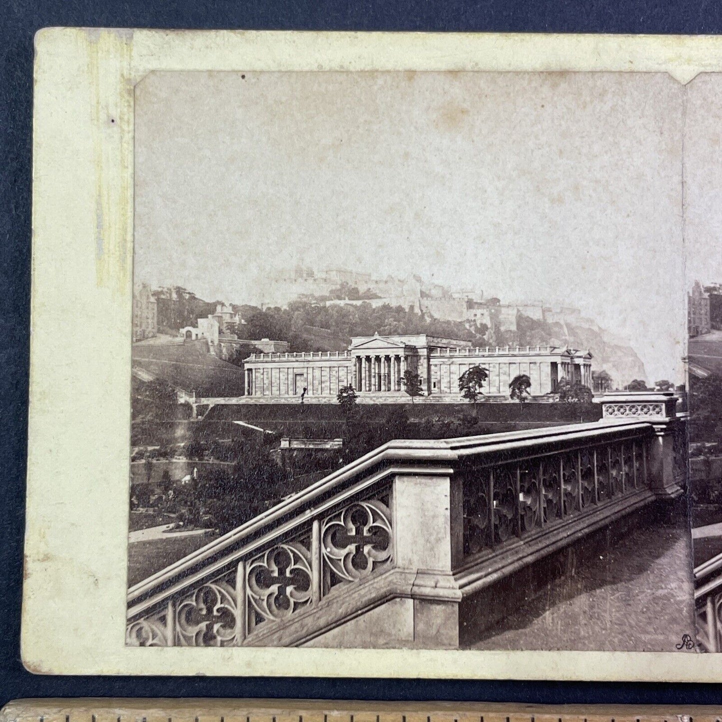 Scottish National Gallery of Edinburgh Scotland Stereoview Antique c1860 Y979