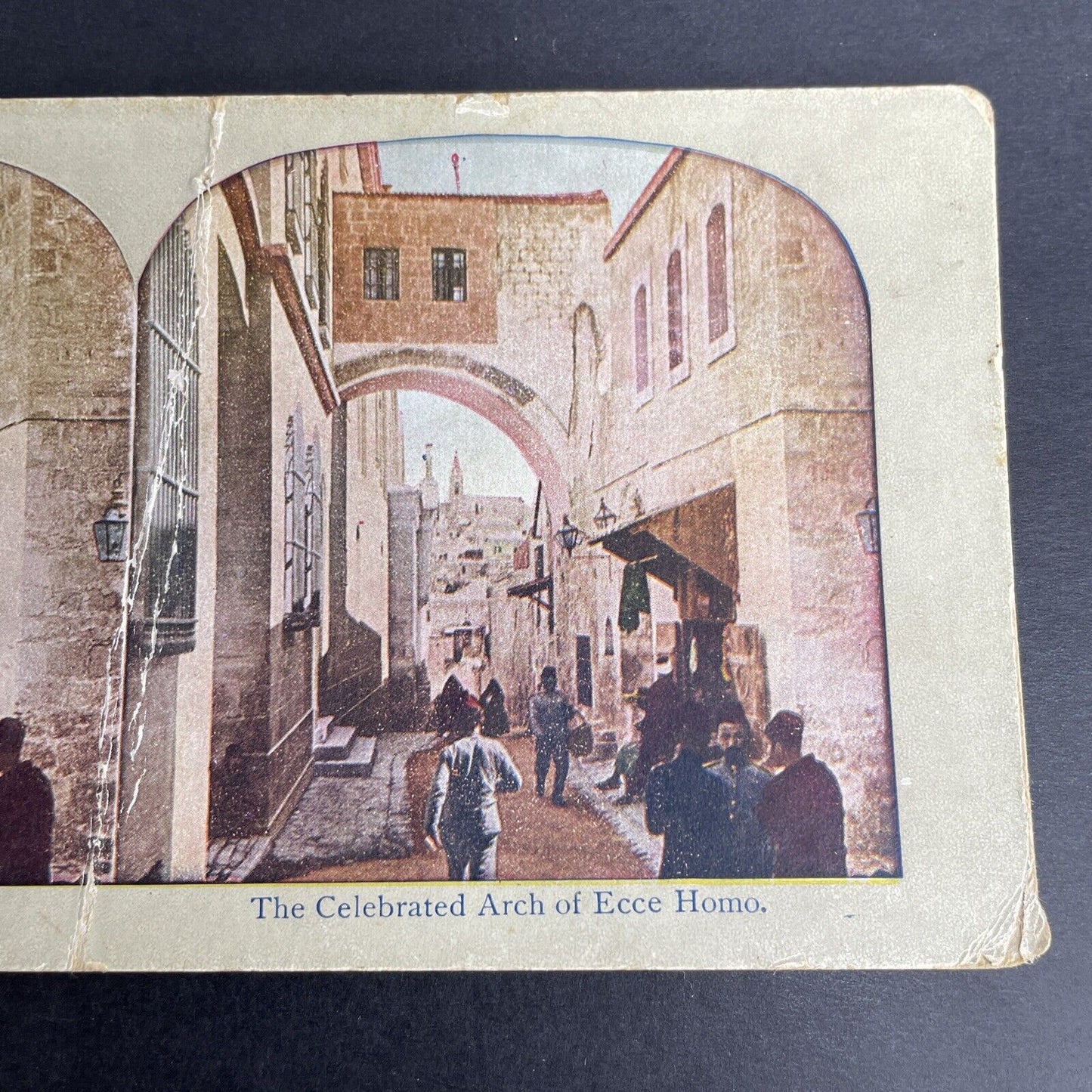 Antique 1902 Ecce Homo Arch & Jewish Peddlers Stereoview Photo Card P1068