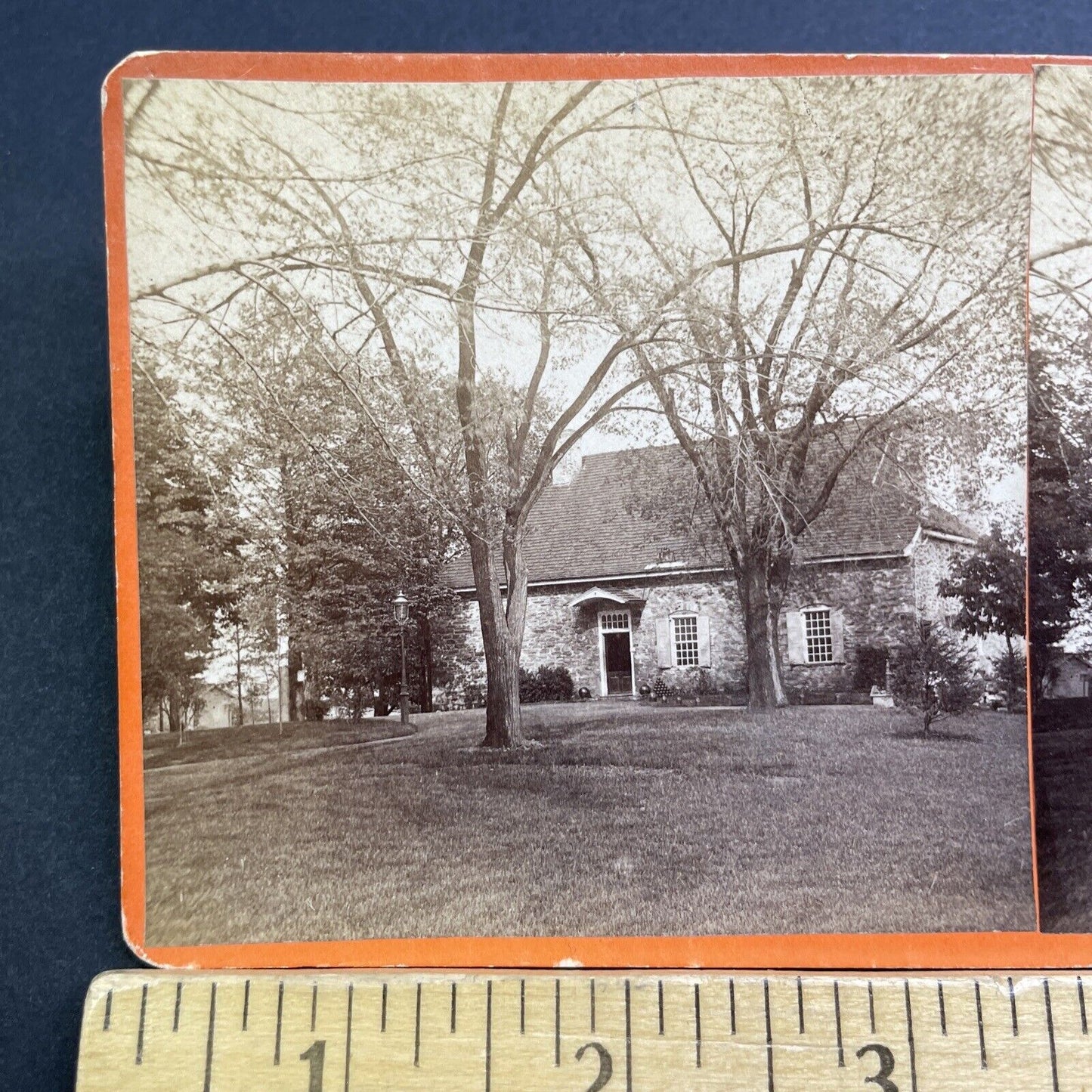 Antique 1860s George Washington Headquarters Newburgh Stereoview Photo Card V494