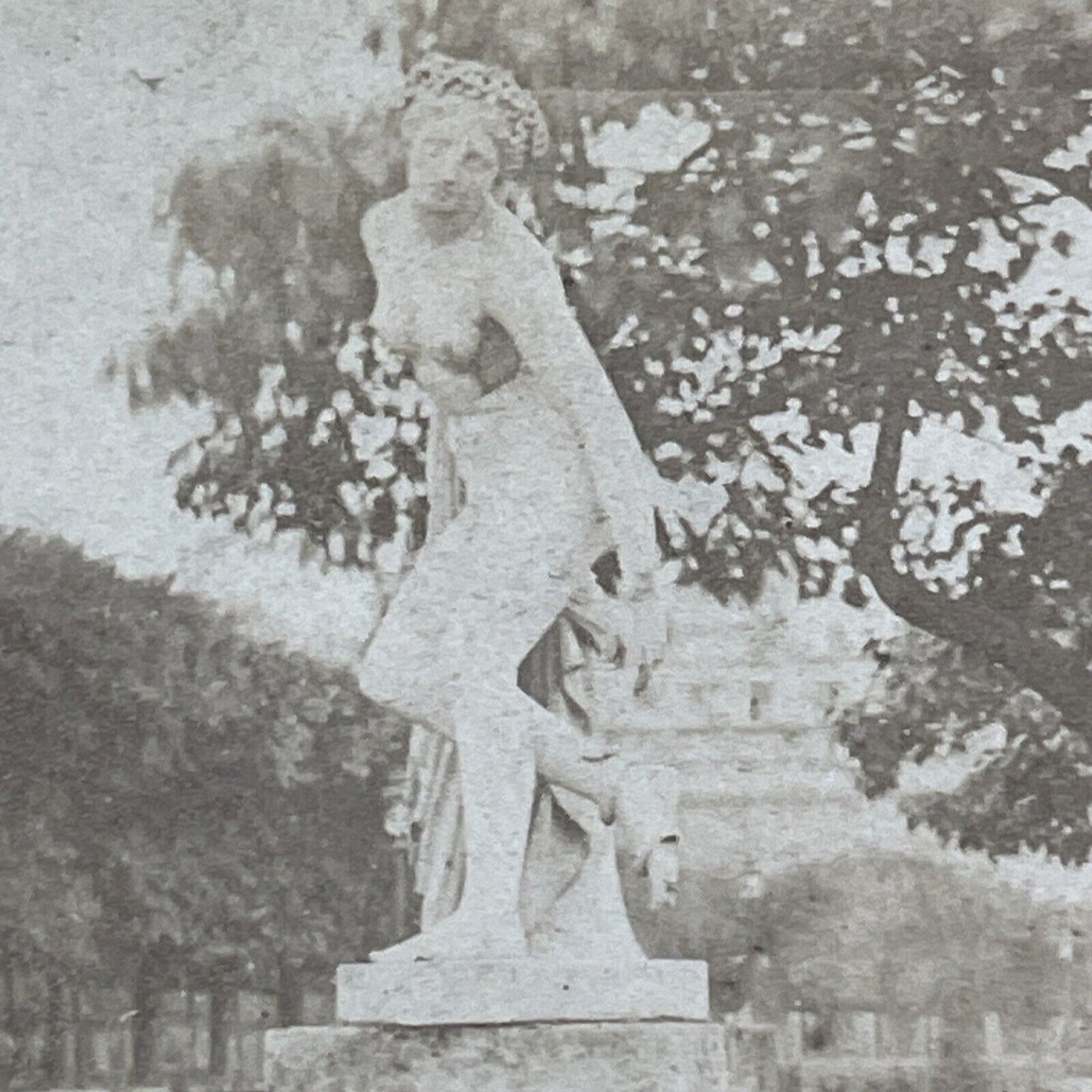 Nude Marble Statue Palais-Royale Paris France Stereoview Antique c1870 X3675