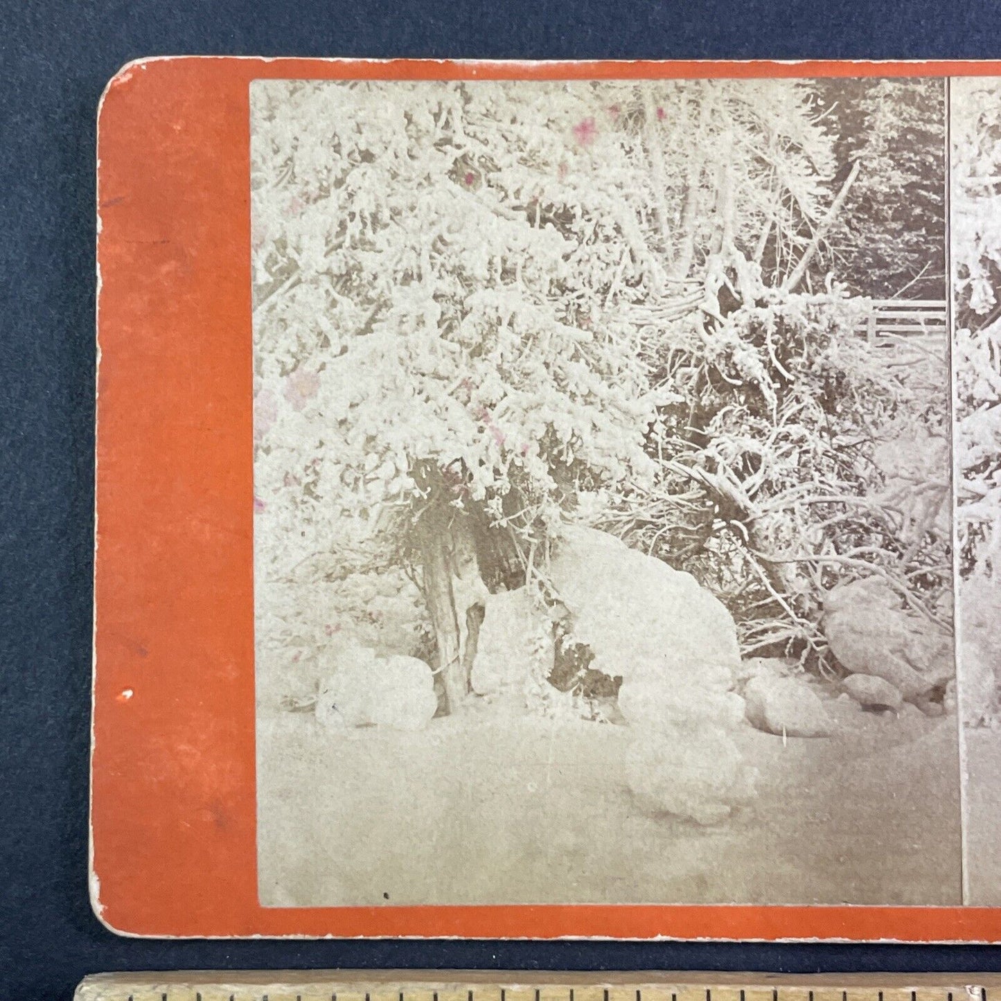 Luna Island Niagara Falls New York Stereoview J.G. Parks Antique c1870 Y1732