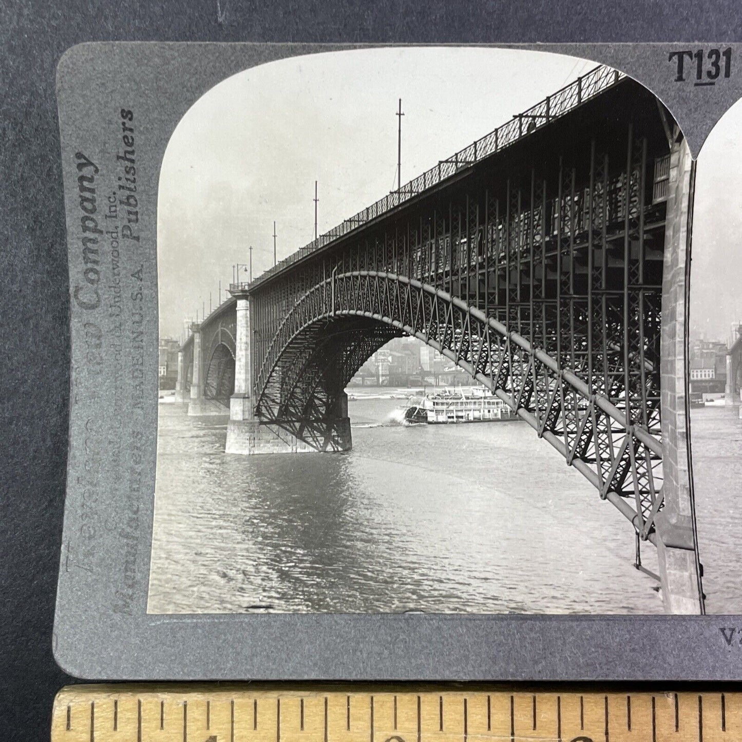 The Mississippi River in St. Louis Missouri Stereoview Antique c1910s Y542