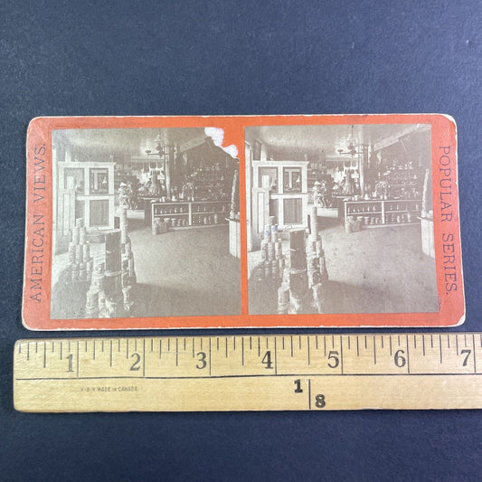 Grocery Store in Nyack New York Stereoview Van Wagner Antique c1870 Y1031